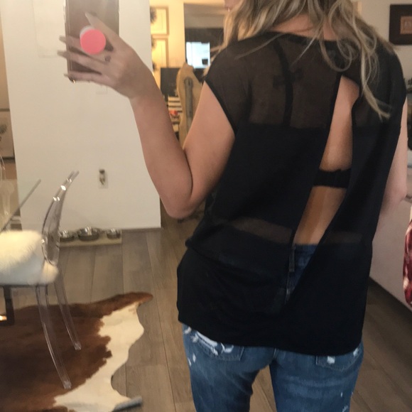 HELMUT LANG SHEER PANEL SILK TOP - Picture 3 of 3